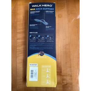 Walk Hero Max Arch Support Shoe Inserts Size Men’s 9-9.5, women’s 11-11.5 New
